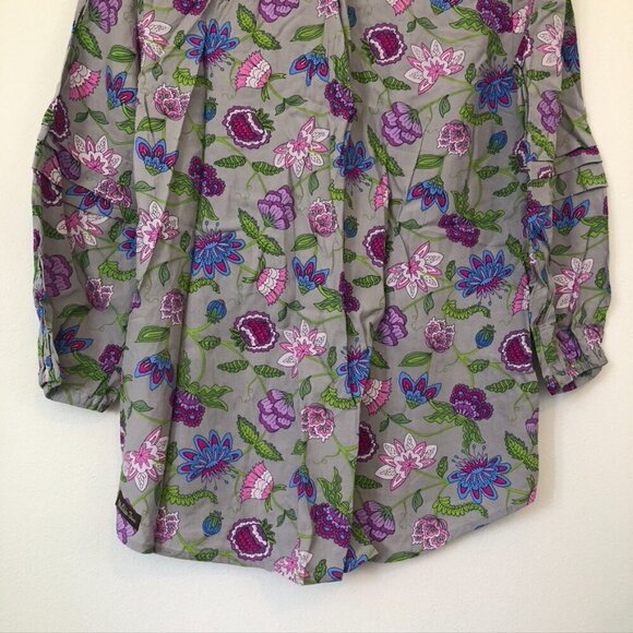 NEW NWT MATILDA JANE Thinking Out Loud Blouse Gray Multi Floral 3/4 Sleeve XS - Picture 12 of 12